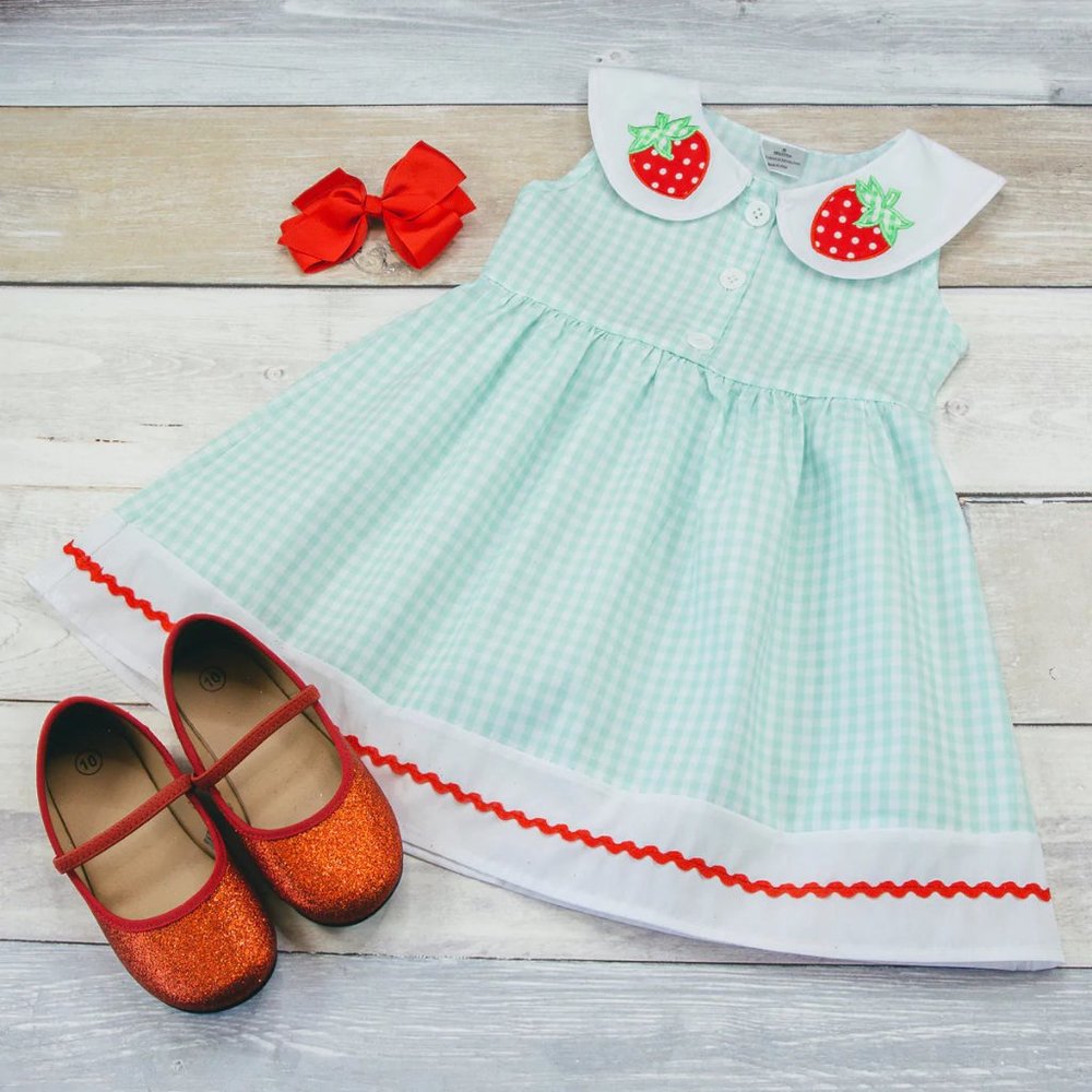 Okie & Lou A Berry Special Dress Strawberries
